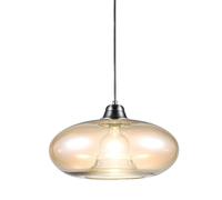 Lampe à suspendre verre ambre Lampe à suspendre rétro Lampe de salle à manger Réglable en hauteur, métal, douille E27, DxH 40x150 cm