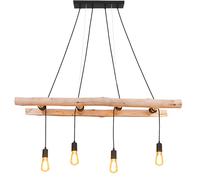 Lampe à suspendre Vintage Lampe de salle à manger Lampe à suspendre en bois 4 flammes
