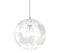 Lampe à suspension abat-jour boule globe monde métal luminaire plafond