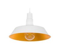 Lampe à Suspension Brillante E27 Max 60W en Aluminium Blanc Abat-Jour Large Bayo