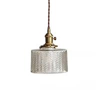 Lampe à suspension de restaurant nordique avec trois lustres en verre en laiton rétro Lampe de plafond minimaliste à suspendre pour chambre à coucher, lampe de chevet, allée, balcon, lampe de table