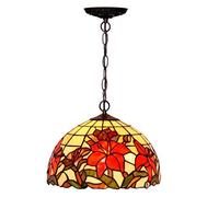 Lampe à Suspension Durable, Lustre d'art en Verre de Conception Lily Patter de 12 Pouces, Lampe à Suspension de décoration de Chambre à Coucher de Salon E27, Max40W * 1