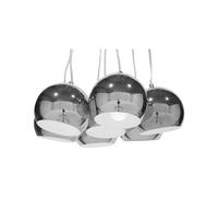 Lampe à Suspension E27 Max 25W 7 Abat-Jour en Métal Argenté 159 cm Moderne Olza