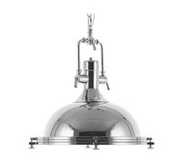 Lampe à Suspension E27 Max 40W en Métal Argenté Abat-Jour en Coupole Chic Ebron