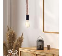 Lampe à Suspension en Chanvre Vintage/Retro Globo, Brun, 1x E27
