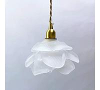 Lampe à Suspension en Laiton en Forme de Fleur en Verre Luminaire de Table à Manger, luminaire Suspendu pour îlot de Cuisine de Style Japonais, plafonniers E27 pour Salle à Manger