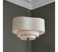 Lampe à Suspension en Tissu Blanc E27 Motif Floral pour Salle à Manger, Chambre à Coucher, éclairage de Salon, éclairage Moderne(Three-Color,D58cm)