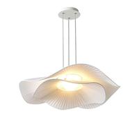 Lampe à suspension en tissu blanc nordique Lustre de restaurant de style Wabi-sabi crème 23,6 pouces Grande lampe suspendue blanche Lampe suspendue à LED Hauteur réglable Plafonniers suspendus pour