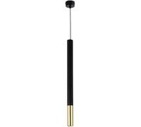 Lampe à suspension en tube métallique, lanterne cylindrique noire à tête unique, plafonnier,style minimaliste