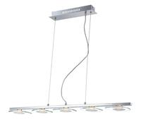 Lampe à suspension en verre Lampe de salle à manger suspendue Lampe à suspension moderne chrome, métal, 5x LED 4,5W 382Lm blanc chaud, LxlxH 90x13x150 cm