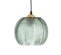 Lampe à suspension en verre nervuré, luminaire d'îlot de cuisine, plafonnier globe vert, lampes suspendues modernes avec cordon réglable pour salon, salle à manger, chambre à coucher Star of Light