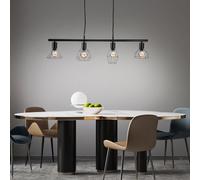 Lampe Suspension Lampe de Chambre Grille 4-flammig Noir H 150 CM