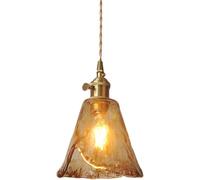 Lampe à Suspension irrégulière en Verre Caramel Faite à la Main, Lustre de Plafond Industriel rétro avec Douille E27 et Interrupteur Marche/arrêt, Une Couleur, B