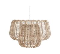 Lampe à Suspension Japandi en Corde de Papier avec Abat-Jour Beige Saisi