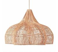 Lampe À Suspension Japonaise Lampes Artisanales Décoratives En Rotin À Vent Silencieux Éclairage Domestique En Rotin Et Osier Country Plafonnier E27 Vintage Tissé À La Main Pour Chambre À Coucher YANZ