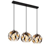 Lampe à suspension lampe de salle à manger lampe de plafond lampe suspendue 3 flammes cristaux dorés