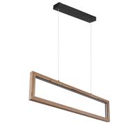 Lampe à suspension lampe de table à manger lampe suspendue lampe LED en bois lampe de salon, design cadre, noir mat, 24W 1200lm blanc chaud, LxH 80 x 120 cm