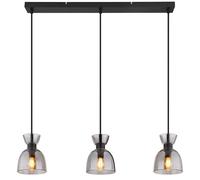 Lampe à suspension lampe suspendue lampe de salle à manger plafonnier métal verre couleur fumée