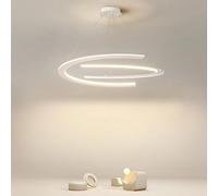 Lampe à Suspension LED à 2 Demi-Cercles en Fer Style Romantique avec Fil Réglable pour Chambre Ou Salle à Manger Luminaire Suspendu