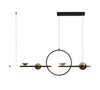 Lampe à suspension LED avec anneau nordique long, lustres linéaires réglables en trois couleurs pour salon, salle à manger, chambre à coucher, lampes à suspension décoratives (couleur : lumière