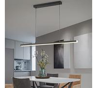 Lampe à suspension LED dimmable table noire lampe à suspension dimmable avec télécommande lampe à suspension réglable en hauteur salle à manger chambre cuisine Bureau salon lumière (Noir, L150cm)