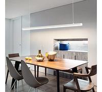 Lampe à suspension LED dimmable table noire lampe à suspension dimmable avec télécommande lampe à suspension réglable en hauteur salle à manger chambre cuisine Bureau salon lumière (Blanc, L120cm)