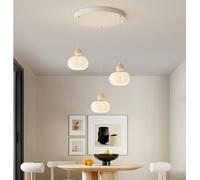 Lampe à suspension LED lampe à suspension de table style crème trois têtes en forme de citrouille lampe à suspension circulaire lampe à suspension LED moderne (Disque à 3 têtes)