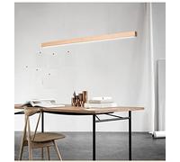 Lampe à suspension LED pour table de salle à manger, lampe suspendue en bois à intensité variable avec télécommande, lampe suspendue en bois dans la nature, 100 cm/120 cm/150 cm, lustre décoratif