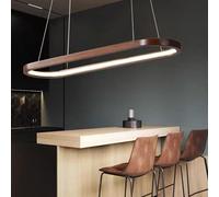 Lampe à suspension LED salle à manger bois dimmable avec télécommande table à manger lustre en salle à manger luminaire suspendu Bureau salon cuisine plafonnier (bois-1, 70cm)