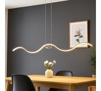 Lampe à Suspension Luminaire de Salon Vagues Design Salle à Manger Chrome LED