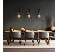 Lampe à Suspension Luminaire Suspendu Gitterschirme Noir Industriel Style Lampe