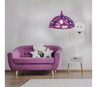 Lampe à suspension LED lampe de table à manger violette lampe de cuisine, plastique violet, 7W 560lm blanc chaud, DxH 38x110 cm