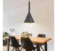Lampe à Suspension Luminaire Suspendu or Noir Lampe de Salon Forme de Cône Lampe