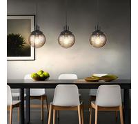 Lampe à Suspension Lustre Bois Verre Cristal Fumée Tisch-Küchenlampe