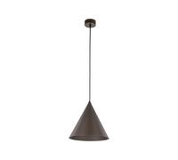 Lampe à Suspension Métal Marron H: Max. 1,6 M Ø 25 CM Kegelschirm E27 Rétro