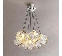 Lampe à Suspension Moderne Et Résistante en Verre Glaçon Lustre à Plusieurs Têtes Lampe Suspendue Créative pour Chambre à Coucher Chambre d'enfant Salle à Manger Nordique