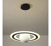 - Lampe à suspension Planet avec abat-jour en acrylique annulaire, éclairage d'ambiance décoratif à LED moderne for salle à manger, lustres de chambre simples,Luxe