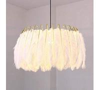 Lampe à Suspension Plume Lustres Créatifs Nordiques Salon Salle à Manger Apprentissage Chambre Modèle Lustres à Plumes Chauds Dorés Modernes pour Enfants (Couleur: A-60 * 40cm), Couleur: A-60 * 40cm