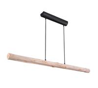 Lampe à suspension poutre en bois Lampe à suspension en bois LED à intensité variable, 3 niveaux, noir, 20W 1358lm 3000K, LxlxH 120 x 7 x 150 cm