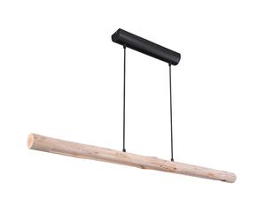 Lampe à suspension poutre en bois Lampe à suspension en bois LED à intensité variable, 3 niveaux, noir, 20W 1358lm 3000K, LxlxH 120 x 7 x 150 cm