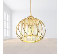 Lampe à Suspension Rétro en Métal or Cage E27 Suspension Industrielle,Lustre LED Moderne Simple Cuisine Salon Suspension Luminaire Créatif Antique Lampe Suspension E27 pour Cuisine Chambre