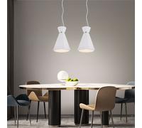 Lampe à Suspension Salle à Manger Blanc Luminaire de Cuisine Plâtre 2er Set
