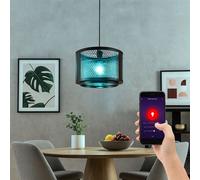 Lampe à Suspension Smart Dimmable LED App Grille Lampe de Salon H 150 CM