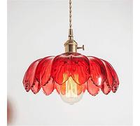 Lampe à Suspension, Suspension en Verre rétro, Lustre en Forme de Fleur pour Restaurant, Salon, Cuisine, îlot, Salle à Manger, Chambre à Coucher, Bar, décoration Artistique (couleu
