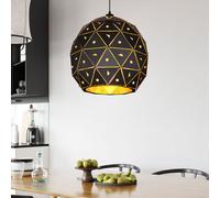 Lampe à suspension suspension lampe à suspension lampe de salon lampe de salle à manger, K9 cristaux noir métal clair, E27, D 40 cm