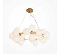 Lampe à suspension suspension lampe à suspension verre lampe de salon or blanc H 122,5 cm