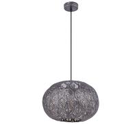 Lampe à suspension table à manger lampe de salon LED orientale argent, poinçonnages décoratifs en métal, LED 7W 806lm 2700K blanc chaud, DxH 30x120 cm
