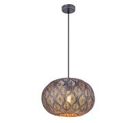 Lampe à suspension table à manger lampe de salon LED orientale argent, poinçonnages décoratifs en métal, LED 7W 806lm 2700K blanc chaud, DxH 30x120 cm