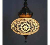 Lampe à suspension turque Tiffany, lanterne en mosaïque multicolore, plafonnier, lampe suspendue marocaine faite à la main, lustre de style bohème pour chambre à coucher, bar, lampe en verre teinté