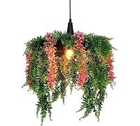 Lampe à suspension végétale. Restaurant de musique, lumière de lustre de fleur de simulation. Source lumineuse E27